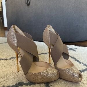 Christian Louboutin suede D’Orsay pumps
